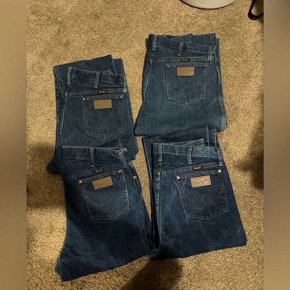 Wrangler Blue Straight Jeans Classic Denim